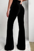 Solid Color High Waist Flare Corduroy Pants